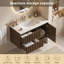 Meuble-lavabo mural simple 36 po avec lavabo en céramique Erommy, meuble-lavabo avec armoire spacieuse et 2 tiroirs à fermeture en douceur