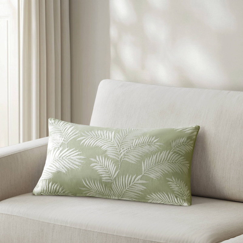 Housse de coussin 100% coton 1 pièce Ella Botanical Sage 14 x 24 po, Sage