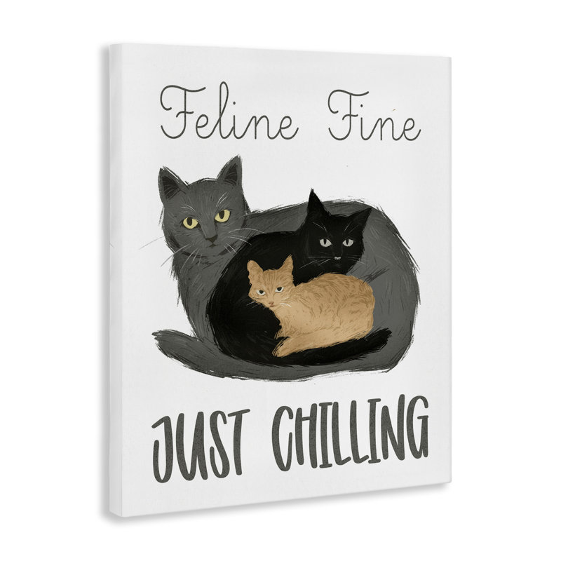 Feline Fine Just Chilling Canvas, design par Ziwei Li, H 20 po x l 16 po