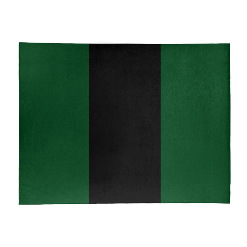 Tapis à rayures vert/noir, Rectangle 8 pi x 10 pi
