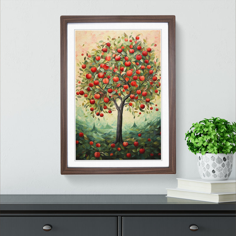 Apple Tree Orphism Art Framed Print, 46cm H x 34cm W, Walnut Framed