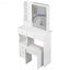 Petit meuble-lavabo de 29,2 po avec tabouret de bureau et tabouret rembourré à gauche 29,5 po, grande commande tactile, interrupteur tricolore, miroir à luminosité réglable, rangement à grande capacité, convient aux petits espaces-854286221