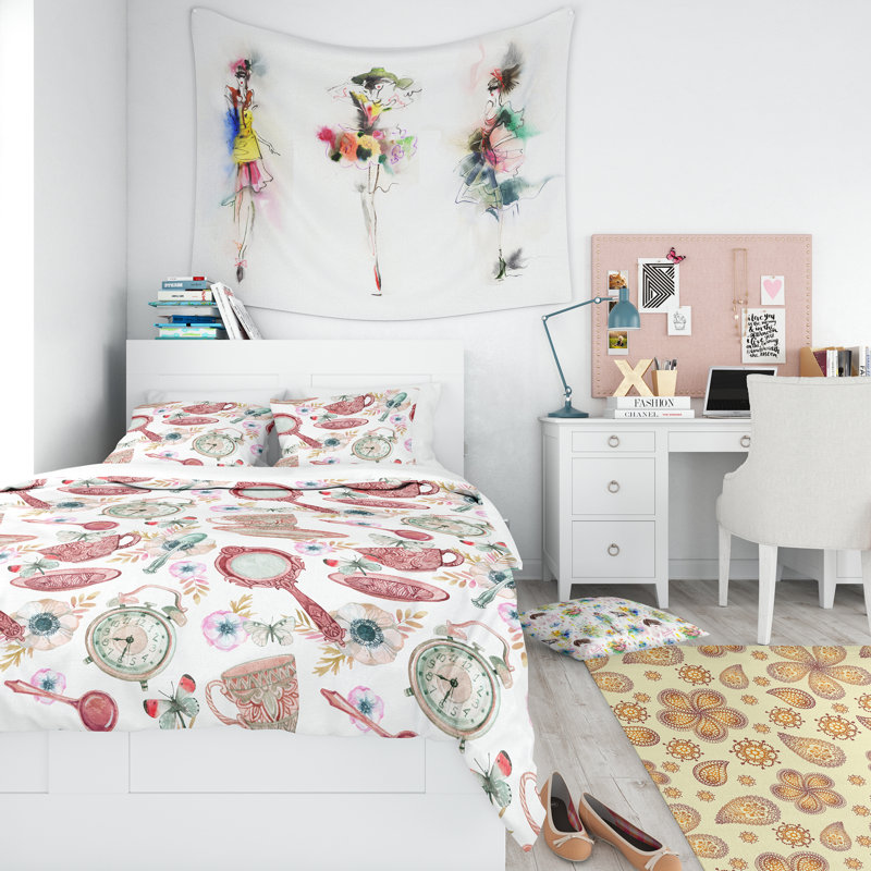 Ensemble de housse de couette modern adolescent, Housse simple + 1 taie décorative