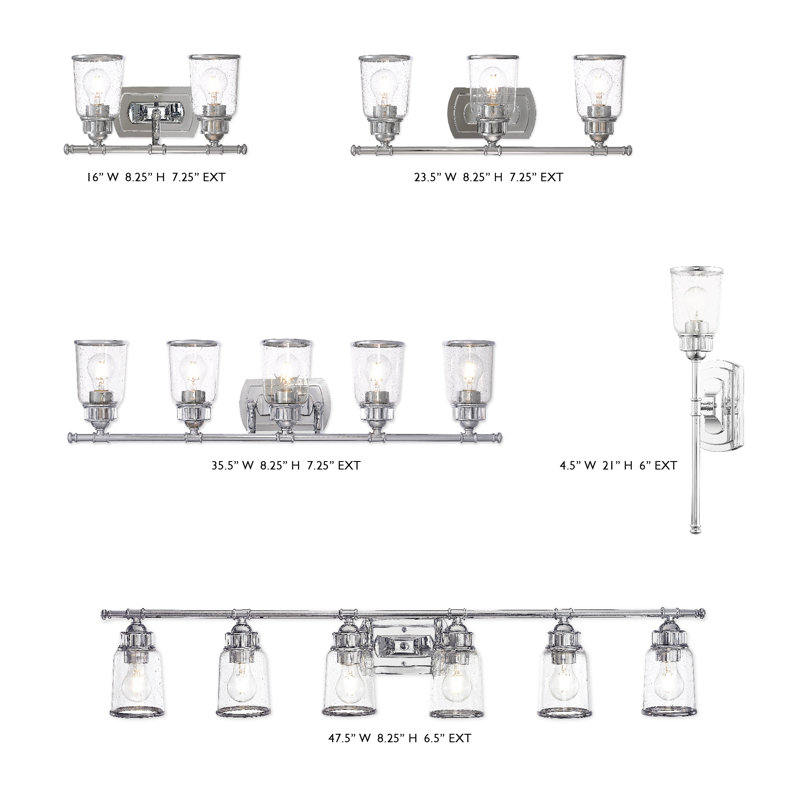 Leboeuf Dimmable Bath Sconce, Polished Chrome
