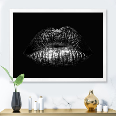 Lèvres féminines sexy dorées - photographie sur toile