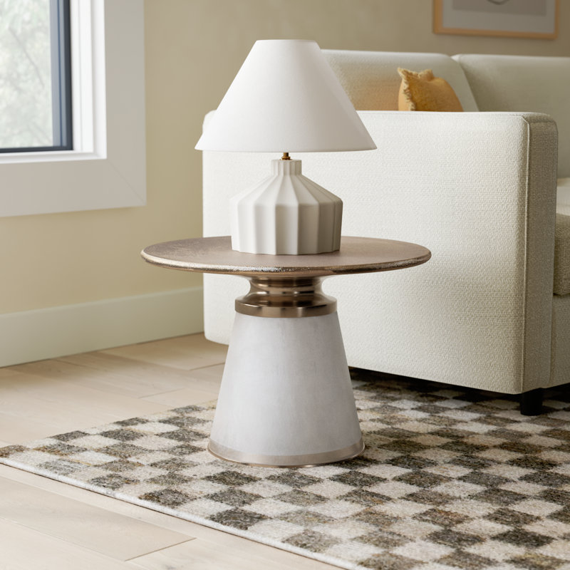 Nebular Round Coffee Table, 17" H x 24" W x 24" D, Clear/frost