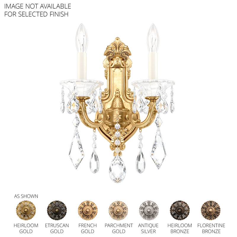 La Scala 2 - Light Candle Wall Light, Etruscan Gold, Handcut Clear