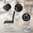 Modern Glass Dining Table Set Of 5, 52.76" Rectangular Tempered Glass Top, Polished Irregular Round Tube Stainless Steel Legs, 4 PU Leather Suspended Stainless Steel Frame Dining Chairs-1769830836-1769830839