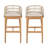 Laguna Outdoor Wood and Rope Barstool, Set of 2
