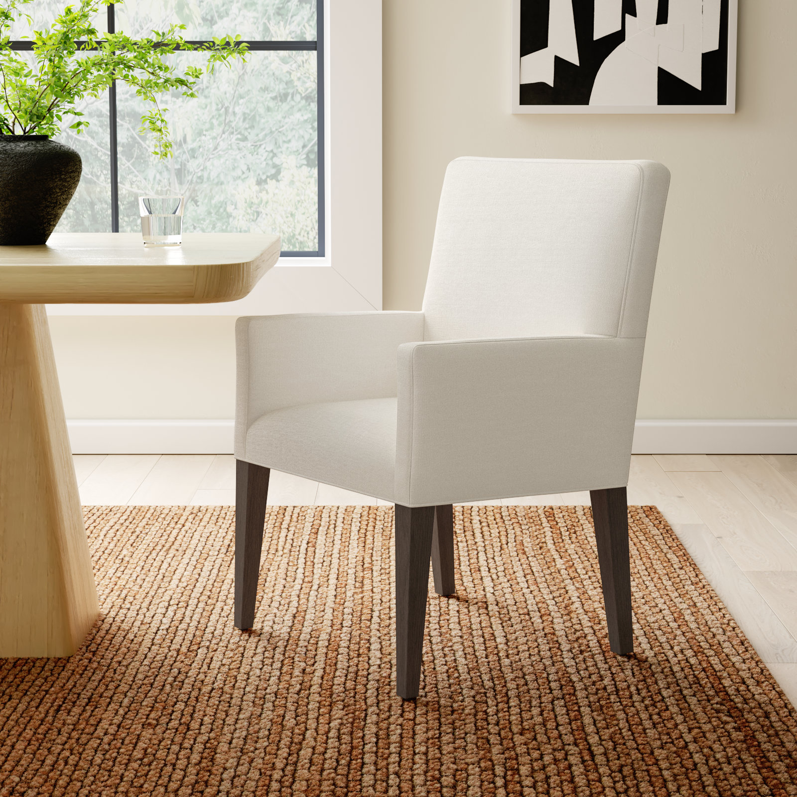 Meria Upholstered Arm Chair in Beige
