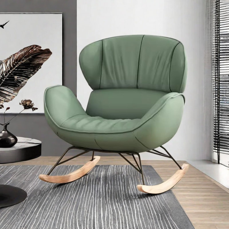 Chaise berçante élégante et confortable, Vert