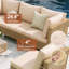 Ensemble de canapé modulaire d'extérieur 7 pièces avec coussins épais - Ensemble de conversation en osier toutes saisons pour la cour, le jardin, la piscine et la terrasse