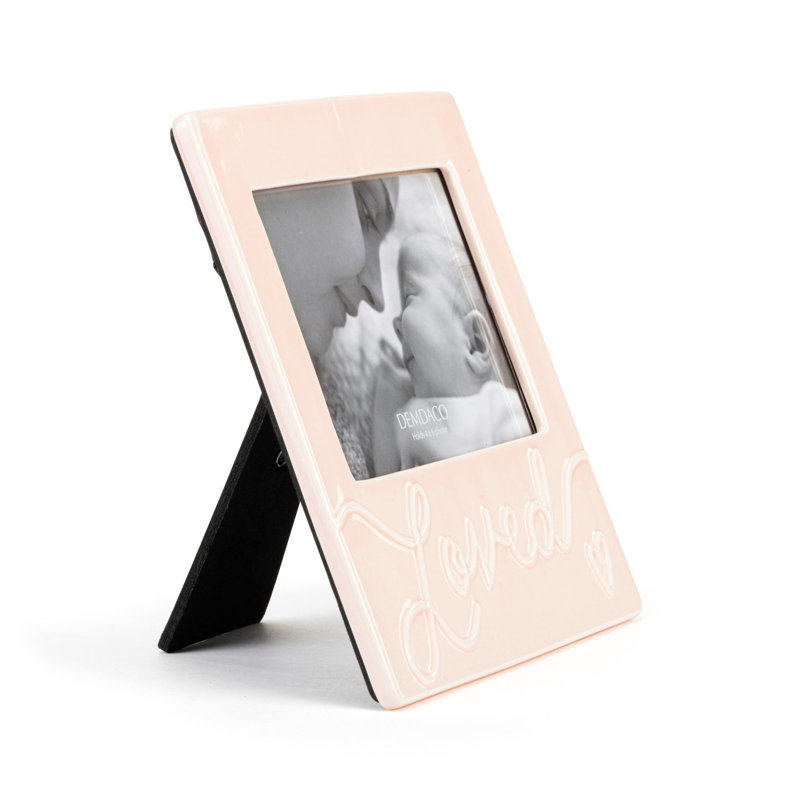 Ceramic Embossed Picture Frame, Pink