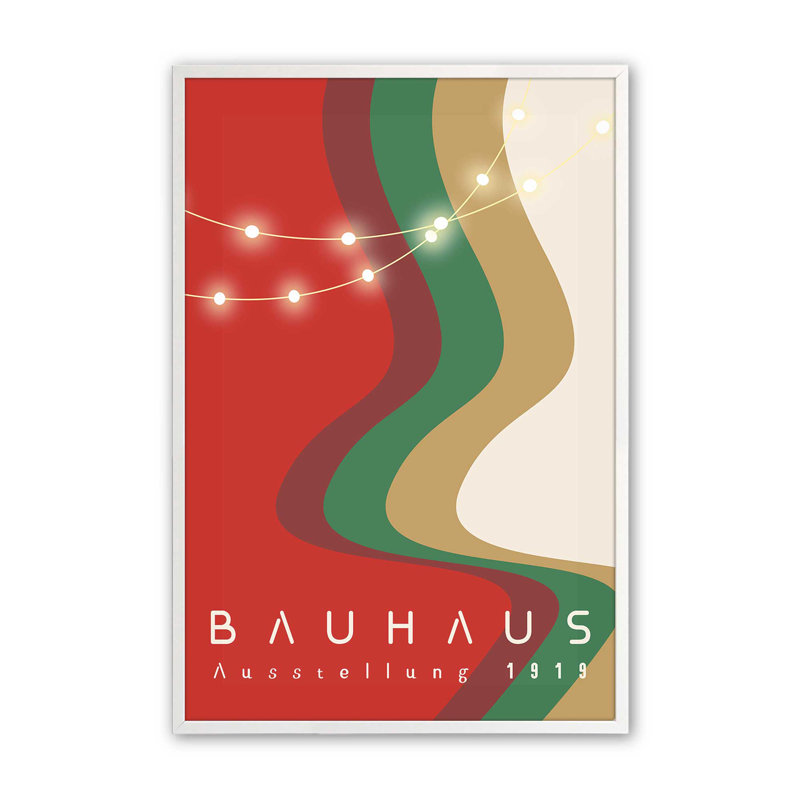 Affiche Holiday Holiday Glow Bauhaus I, Cadre simple blanc opaque, H 17 po x l 13 po