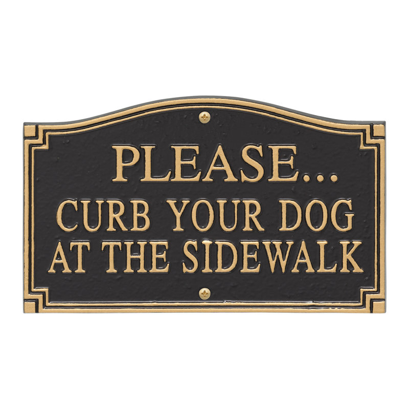 Please Curb Your Dog At The Sidewalk Garden Sign