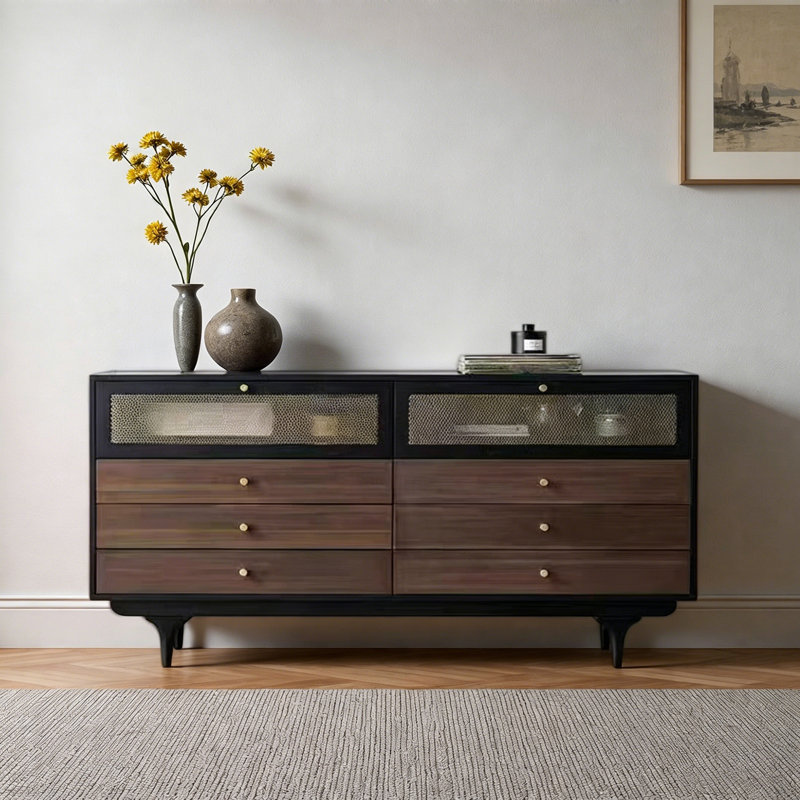 Buffet haut de gamme de style rétro, 33.46" H x 62.99" W x 15.75" D