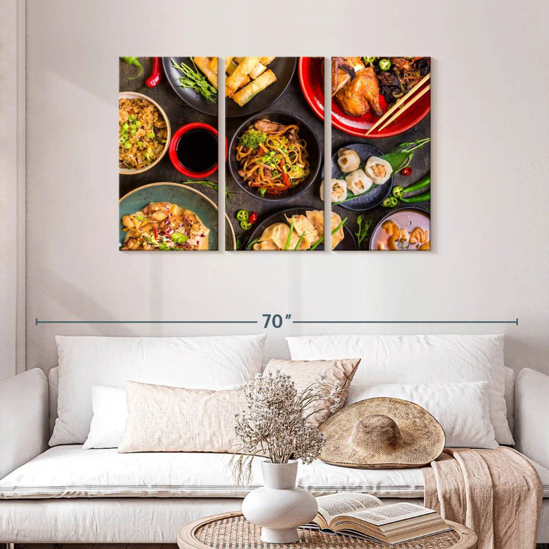 Yarlin Assorted Chinese Dishes, 28" H x 45" W