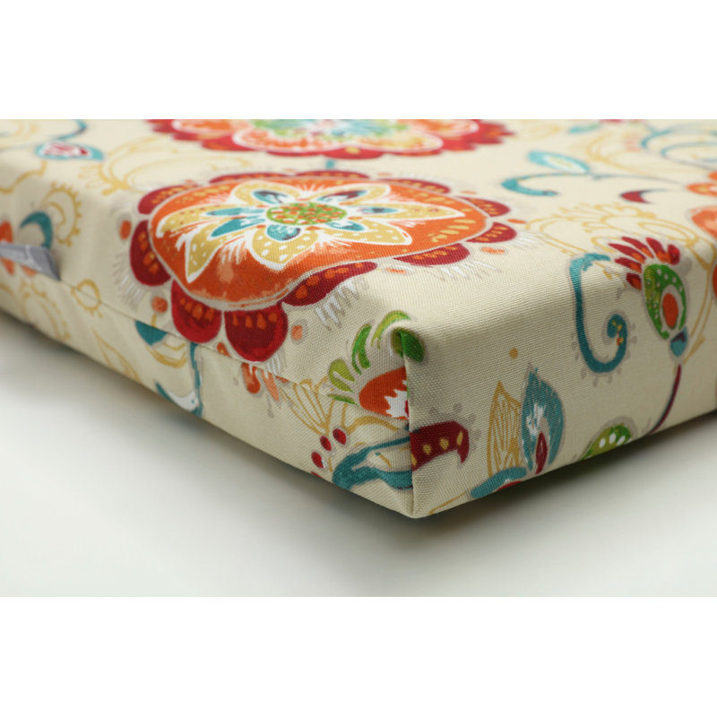 Coussin de siège d'intérieur / d'extérieur, L 45 po, Rouge / beige