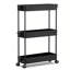 Wagon de rangement roulant ultra-mince, wagon de rangement réglable à trois couches, polyvalent et facile à installer, stable et flexible, noir-127734993