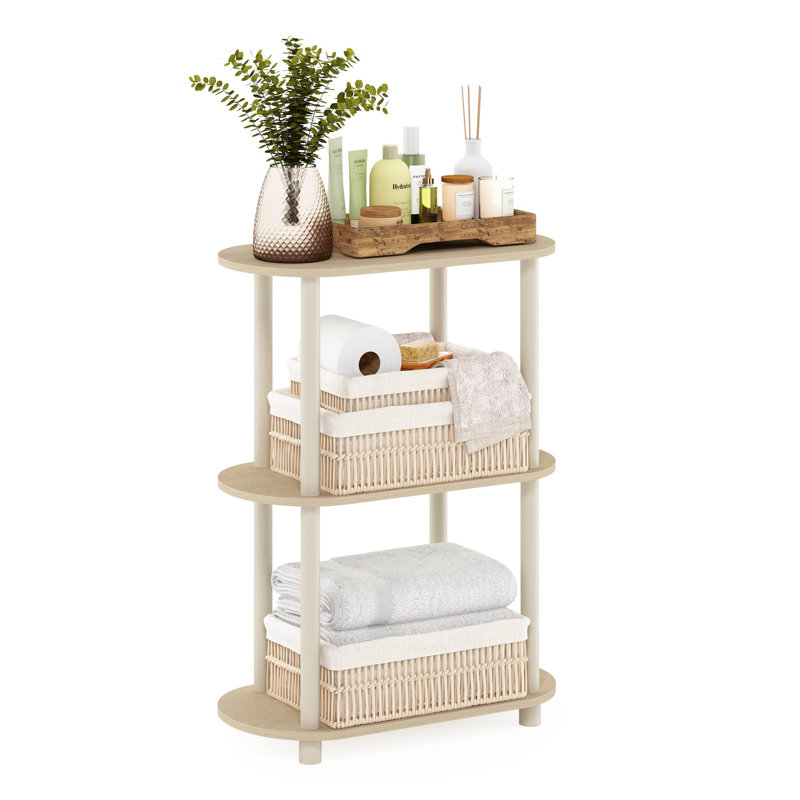 3 Tier Oval Modern Oval Side Table, Bauhaus Oak/Beige