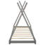Lit plateforme gris simple en forme de triangle - composé de bois de pin robuste et d'une structure simple à assembler et à assembler