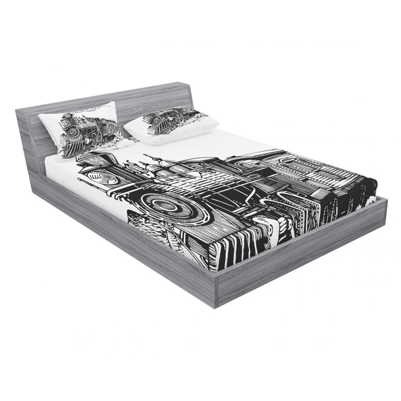 Drap-housse en microfibre fumée, Taies d'oreiller pour grand lit