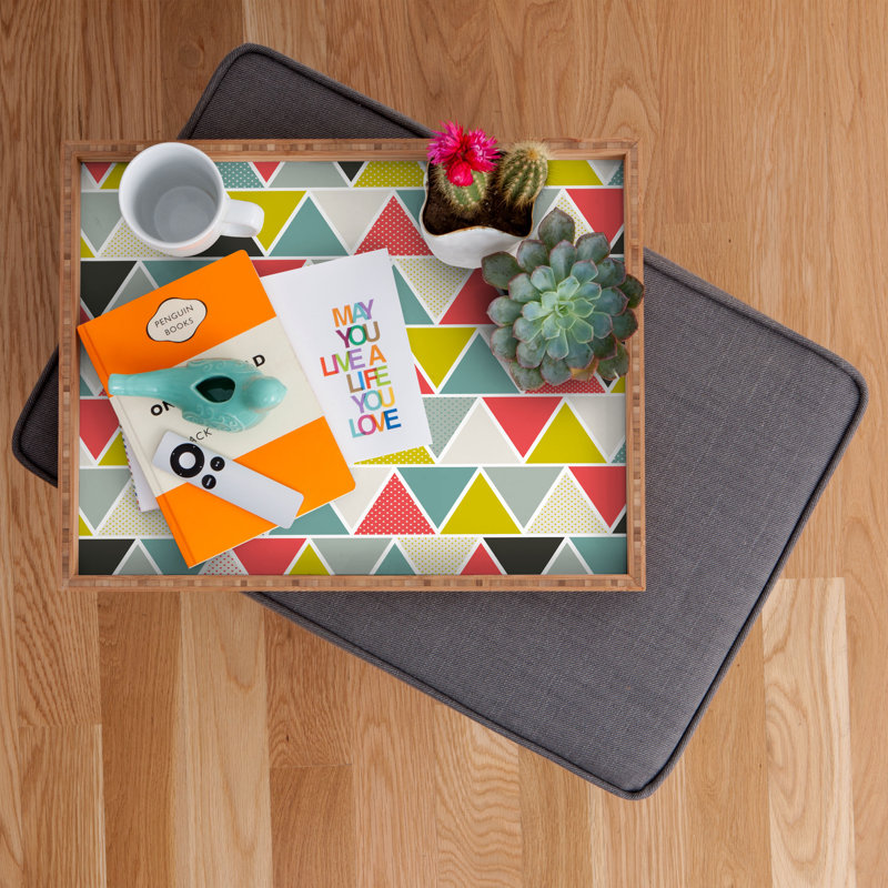 Heather Dutton Wood Tray, 1.75" H x 18" W x 14" D
