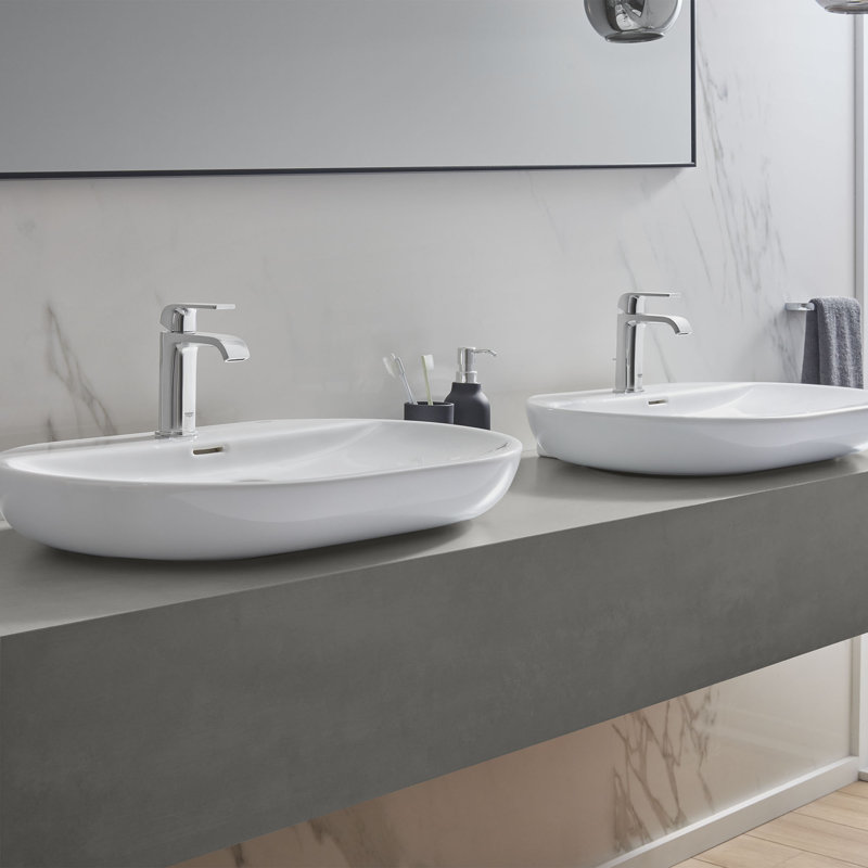 Essence Alpine White Oval Wall Mount Bathroom Sink with Overflow, Single