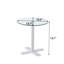 Table de salle à manger en verre trempé - Structure en métal mince, conception peu encombrante pour la maison et le bureau-1265223586