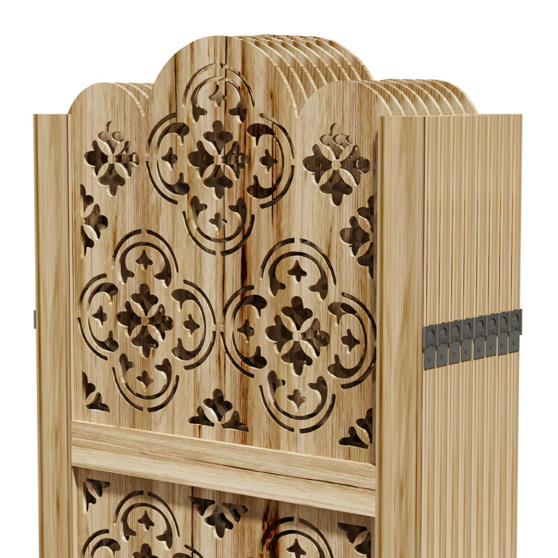Paravent en bois, 8, H 66,9 po x l 126,8 po x P 0,7 po