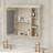 Modern Bathroom Medicine Cabinet with Marble Mirror Door, Cream Finish
