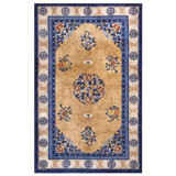 Small Size Floral Pattern Antique Silk Pile Chinese Area Rug