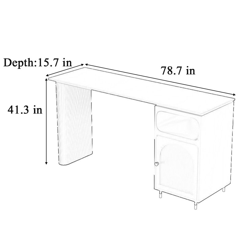 Hoban, Black, 41.3"H x 78.7"L x 15.7"W