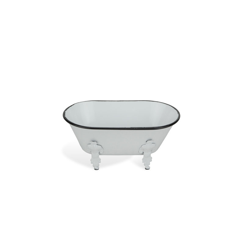 Décoration de baignoire en métal Lavande - petite - blanc, Blanc, 4.5" H x 10" W x 5.5" D
