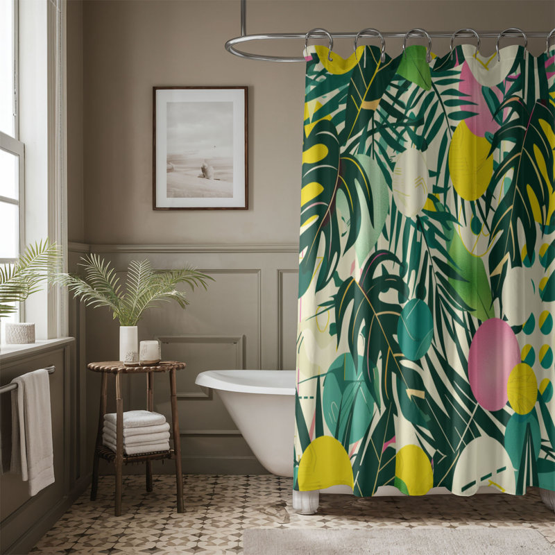 Rideau de douche Trop Flamingo - Premium, H 74 po x l 71 po