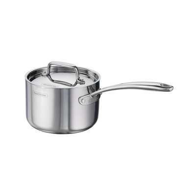 Tramontina Utsava Tri-Ply Clad 2.2 Qt Covered Saucepan with Ceramic Interior – Induction-Ready