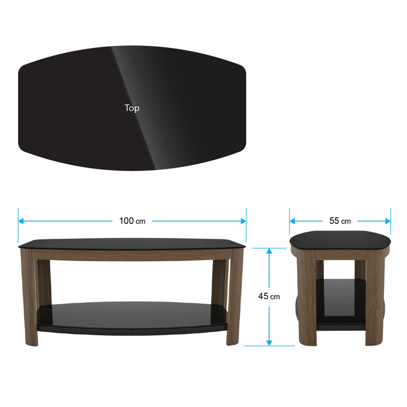 Bain Four Leg Coffee Table with Storage, Walnut