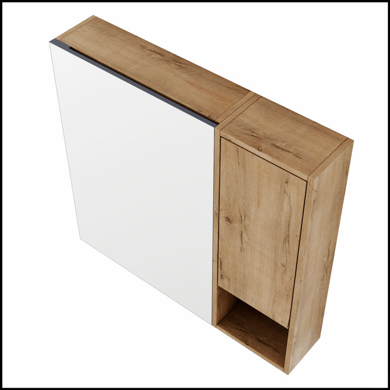 Armoire de toilette murale avec miroir, étagères réglables et grand espace de rangement, idéale pour les salles de bains modernes et fonctionnelles.