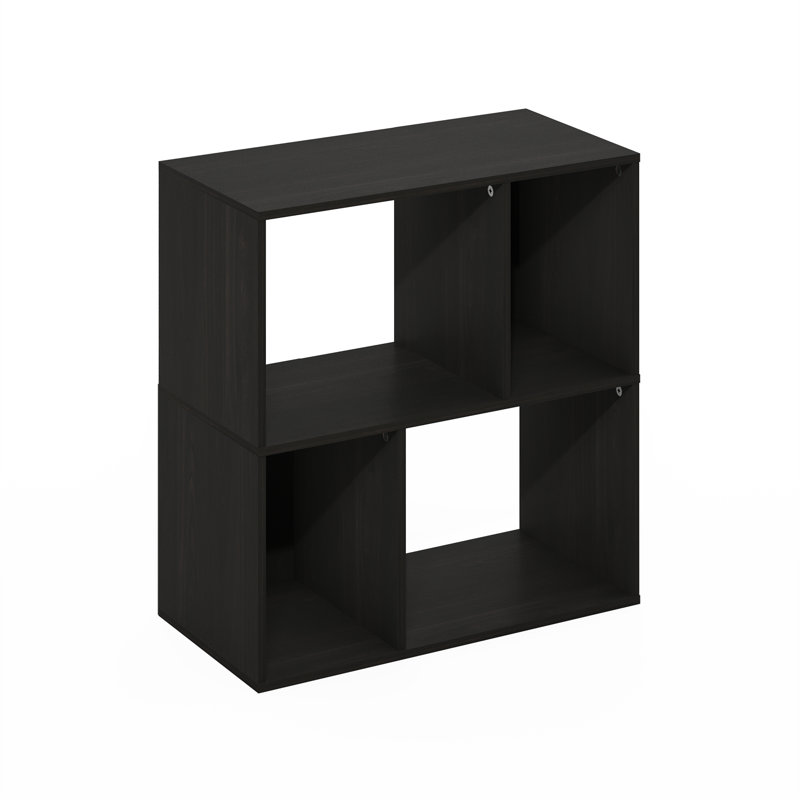 Dubinska 4-Cube Irregular Cubes Bookcase, Bookshelf, Storage Organizer, Espresso