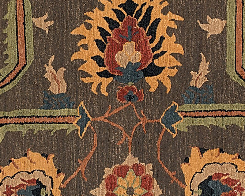 Kilkenny Wool Oriental Area Rug in Brown/Red/Black, Rectangle 8' x 10'