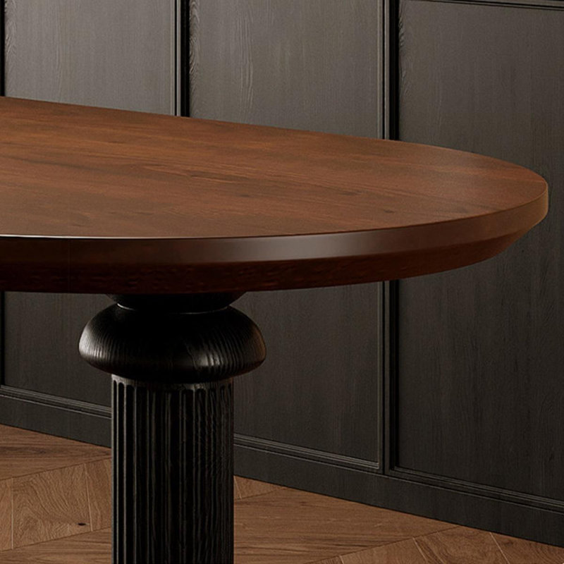 Walnut Rectangular Solid Wood Dining Table, 29.53"H×62.99"L×27.56"W