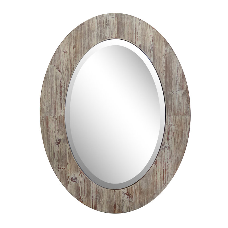 Miroir d'appoint mural Mayella, Finition blanc antique