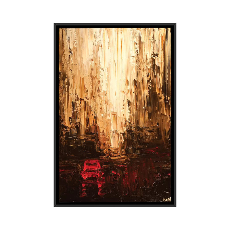 «Swiger Red Cab», reproduction sur toile, H 26 po x l 18 po x P 1,5 po, Toile avec cadre noir, Pas de tapis