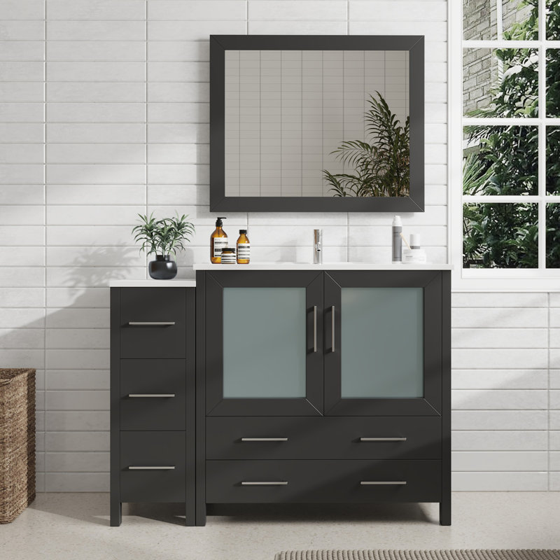  Ensemble de meuble-lavabo simple 48 "avec miroir, Espresso
