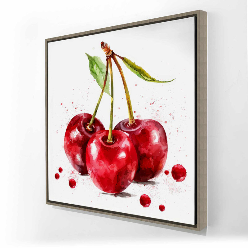 Cerises - art encadré rouge pour décoration intérieure