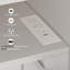 Meuble-lavabo flottant Milana avec lavabo en acrylique renforcé blanc brillant et tiroirs à droite-1214649763