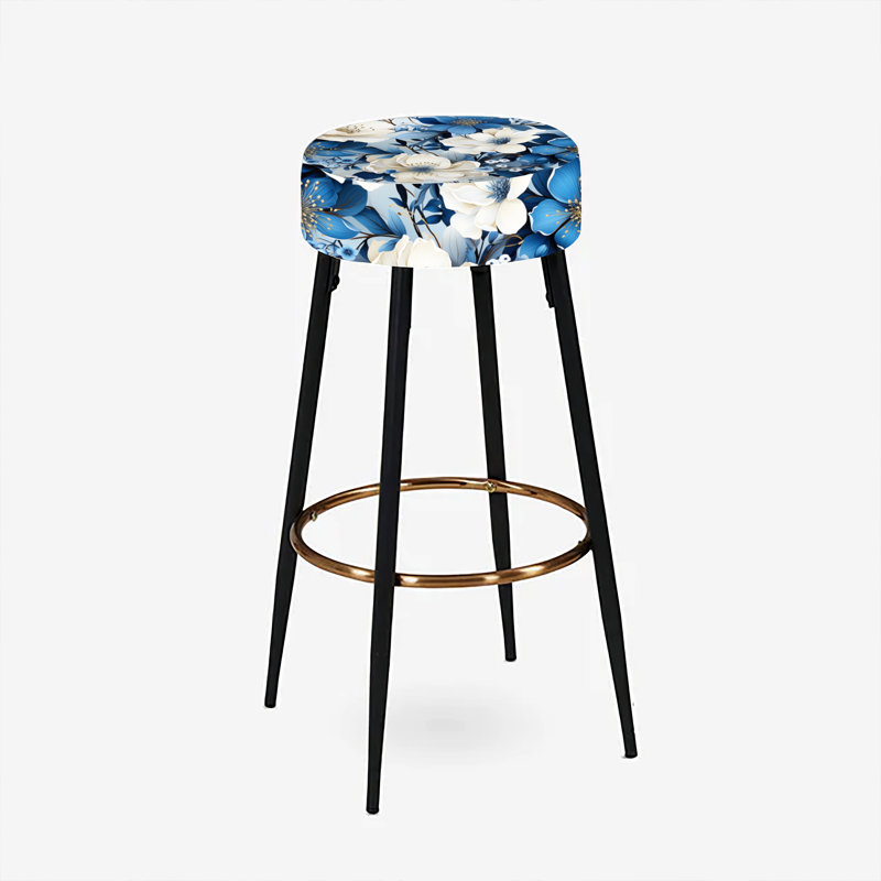 Blue Oasis Floral Blossoms - Ensemble de 2 tabourets floraux