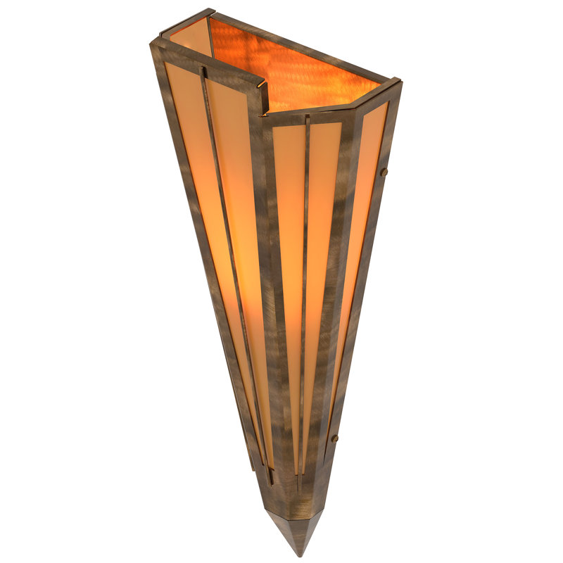 Applique murale 7,25 po de largeur Brum, Idalight, Ambre, Cuivre antique