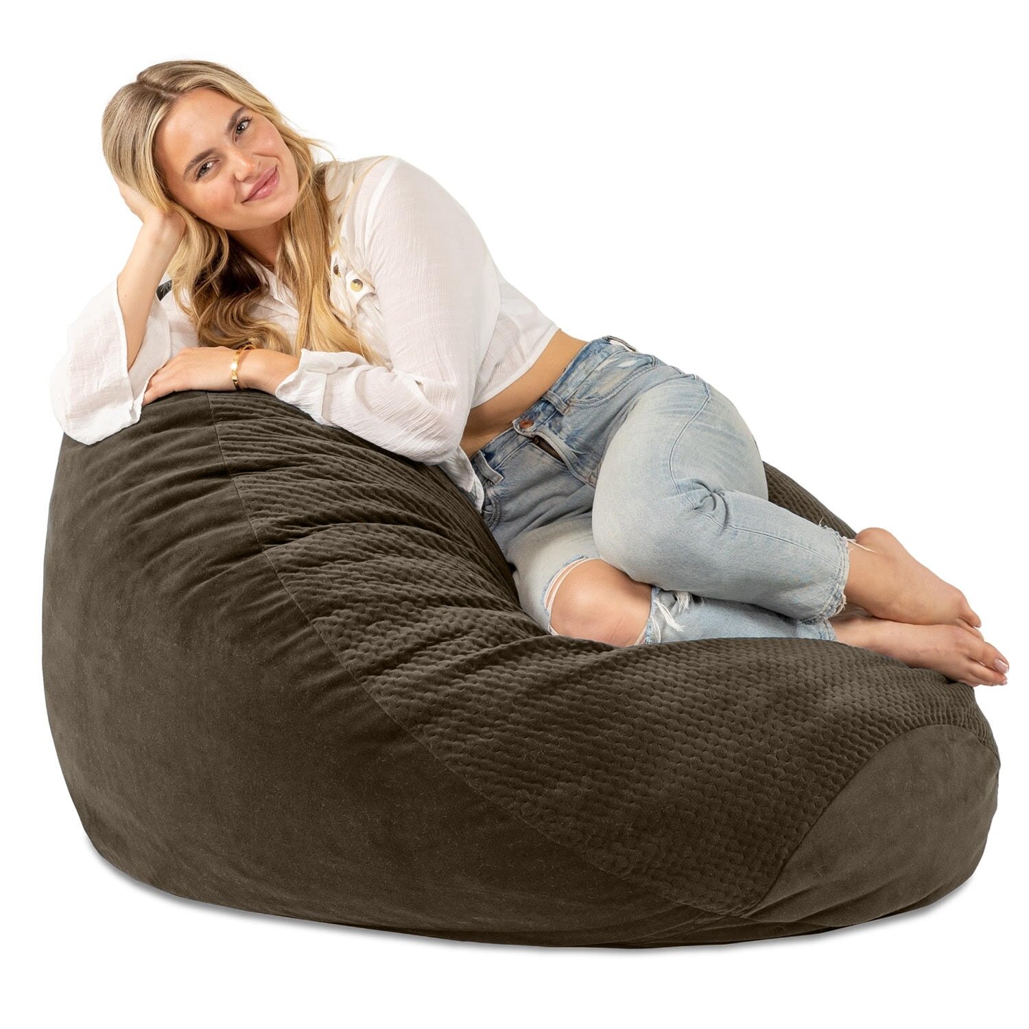 Trule Koku Designer Oval Two-Tone Standard Bean Bag Chair | Wayfair