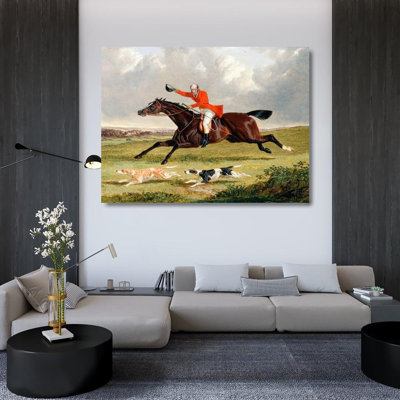 Canora Grey Herring, John Frederick Gallery Wrapped Canvas Art Titled: Foxhunting, Encouraging Hounds